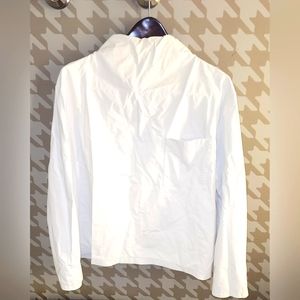 Zara white leather long sleeve shirt